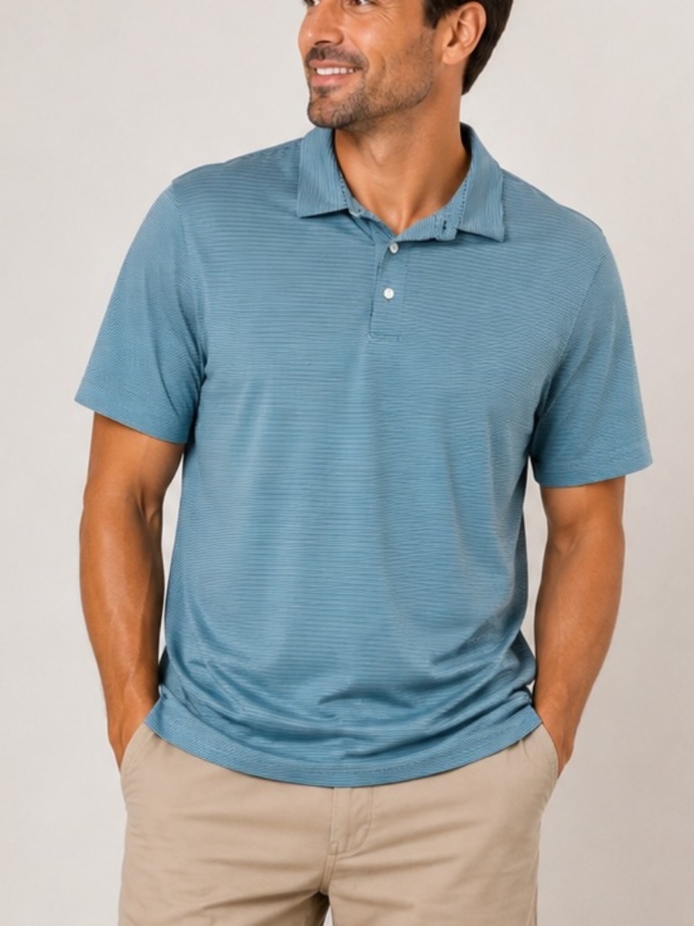 KJUS Polo Shirt Mens Size 2XL Blue Striped Golf UPF50+ Athletic Hiking